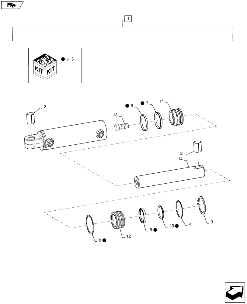 Схема запчастей Case IH MX275 - (08-30) - CYLINDER ASSEMBLY - HITCH (90 MM) (08) - HYDRAULICS