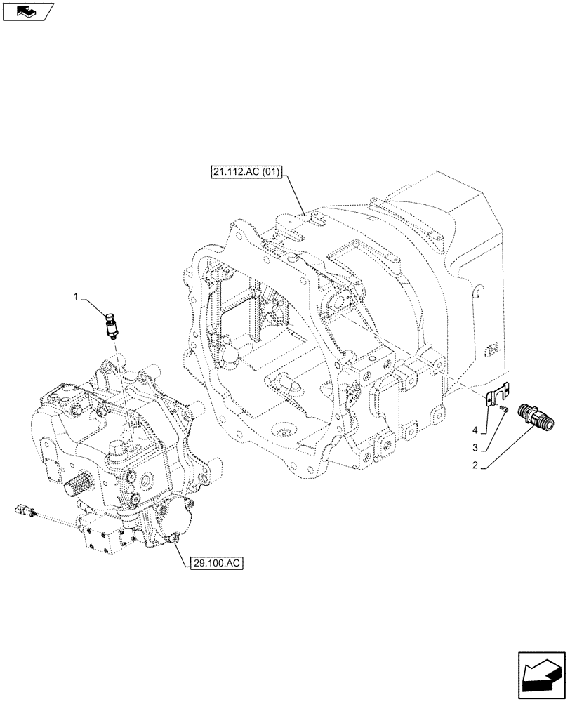 Схема запчастей Case IH MAXXUM 120 - (55.021.AB[01]) - VAR - 390283 - TRANSMISSION PRESSURE SENSOR (55) - ELECTRICAL SYSTEMS