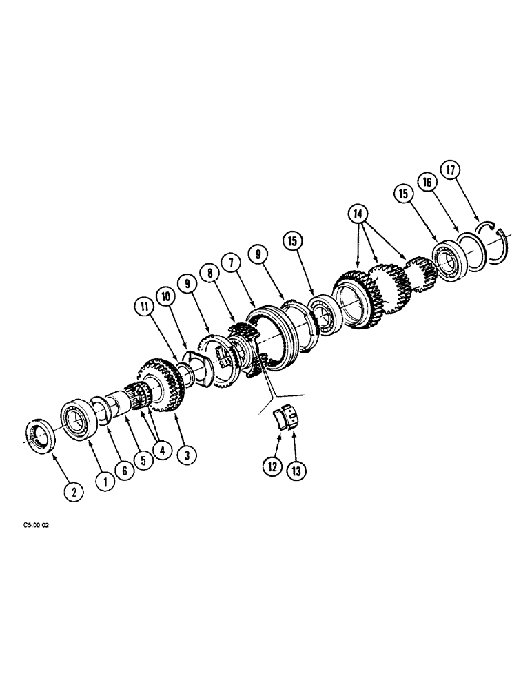 Схема запчастей Case IH 2150 - (6-028) - TRANSMISSION GEARS AND SHAFT (06) - POWER TRAIN