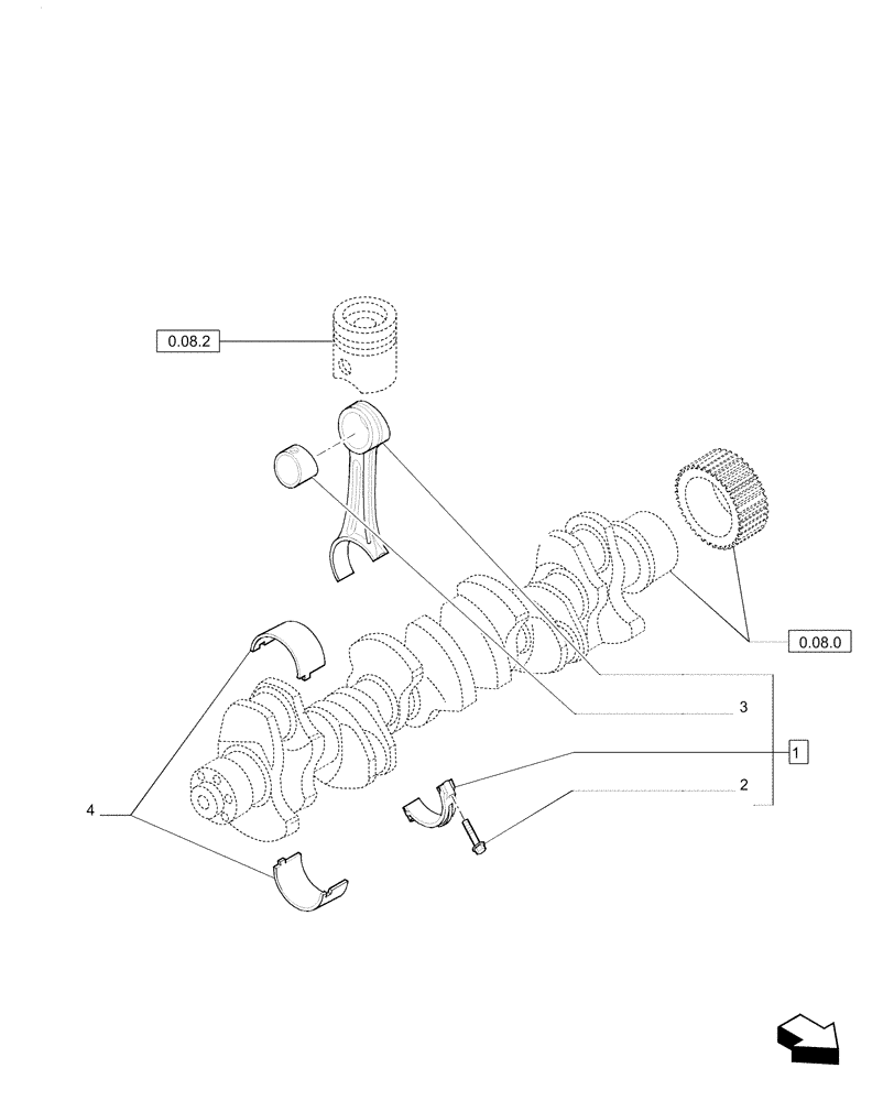 Схема запчастей Case IH F2CE9684P E033 - (0.08.1) - CONNECTING ROD 