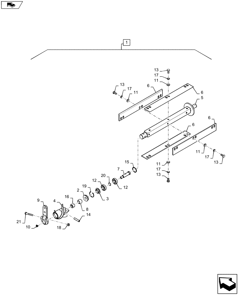 Схема запчастей Case IH 4406-38 - (58.210.AK[01]) - ROLLER, ASSY, RH (58) - ATTACHMENTS/HEADERS