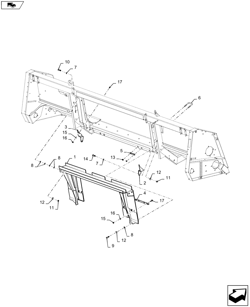 Схема запчастей Case IH 4206-30 - (58.130.AE) - FRAME, ATTACHMENT (58) - ATTACHMENTS/HEADERS