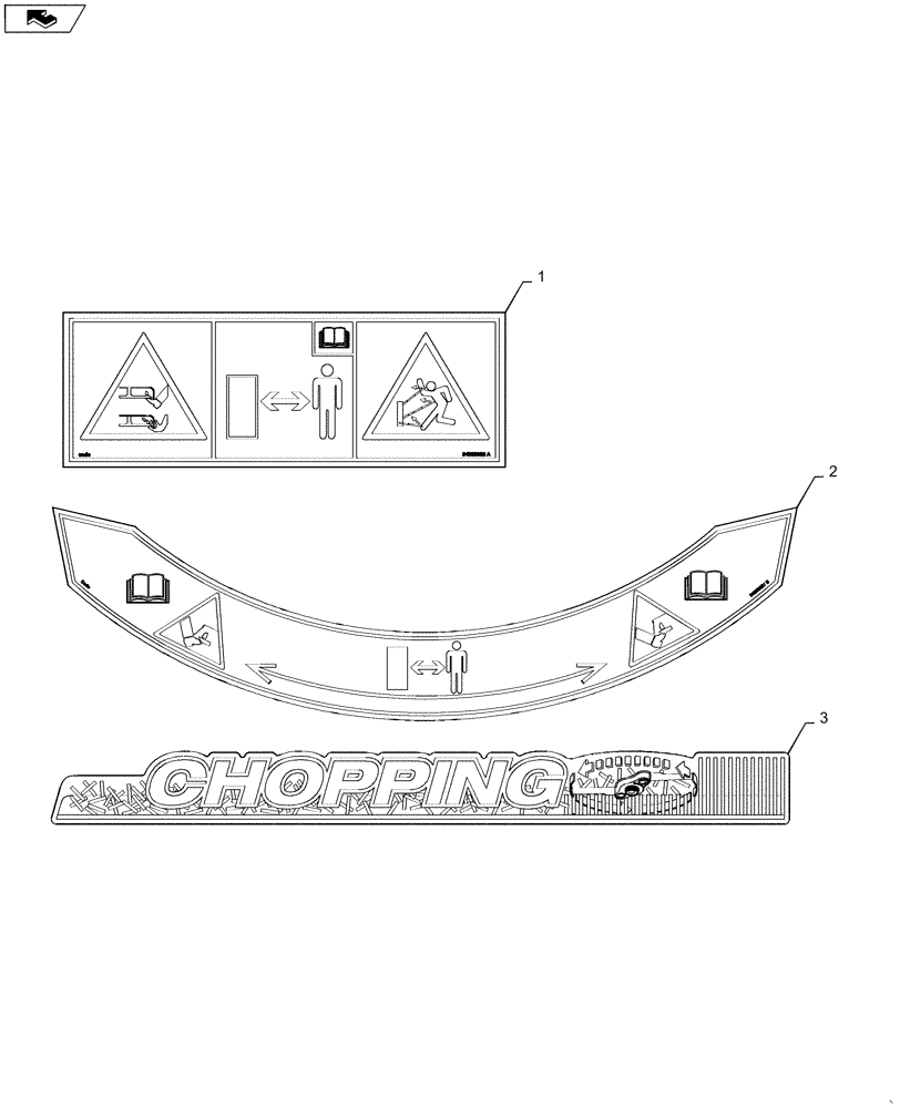 Схема запчастей Case IH 4208-30 - (90.108.AC) - DECAL, ASSY, CHOPPING (90) - PLATFORM, CAB, BODYWORK AND DECALS