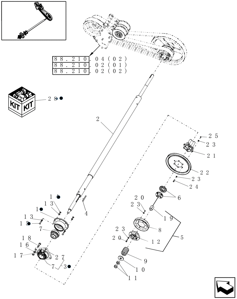 Схема запчастей Case IH 9010 - (88.210.01[01]) - STRAWCHOPPER DRIVE - 7010 (88) - ACCESSORIES