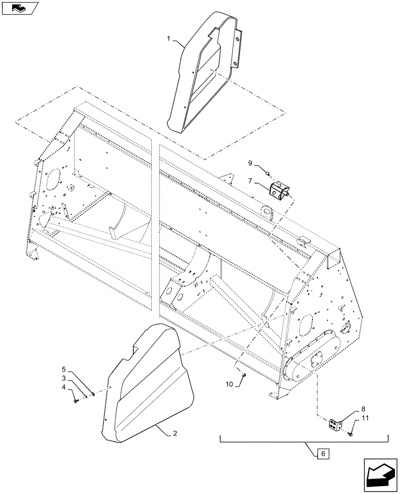 Схема запчастей Case IH 4206-30 - (58.208.AA[03]) - HOOD ASSY, OUTER (58) - ATTACHMENTS/HEADERS