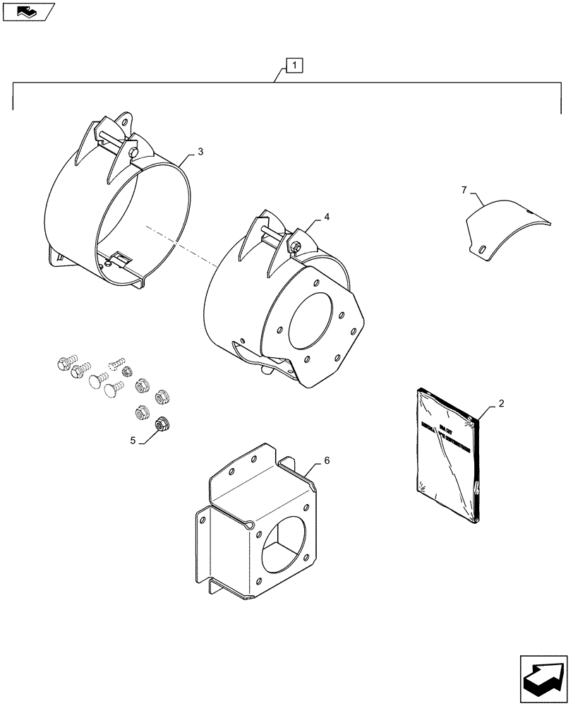 Схема запчастей Case IH 4208-30 - (88.058.01) - DIA, KIT, JACKSHAFT SHIELD (88) - ACCESSORIES