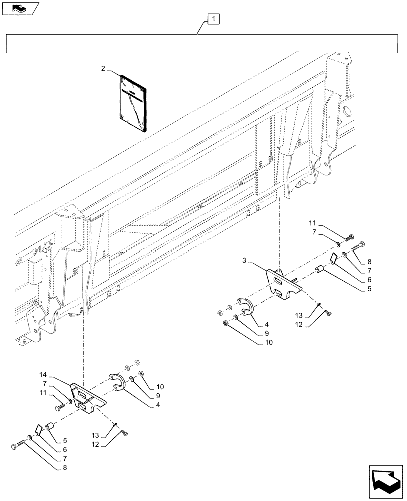 Схема запчастей Case IH 4208-30 - (88.058.12) - DIA, KIT, CENTRAL LATCHING (88) - ACCESSORIES