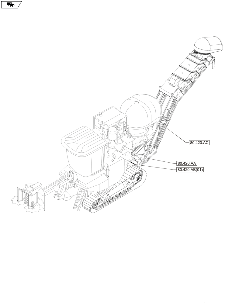 Схема запчастей Case IH A8800 - (80.000.00[01]) - PICTORIAL INDEX - GRAIN/GRAPE STORAGE (80) - CROP STORAGE/UNLOADING