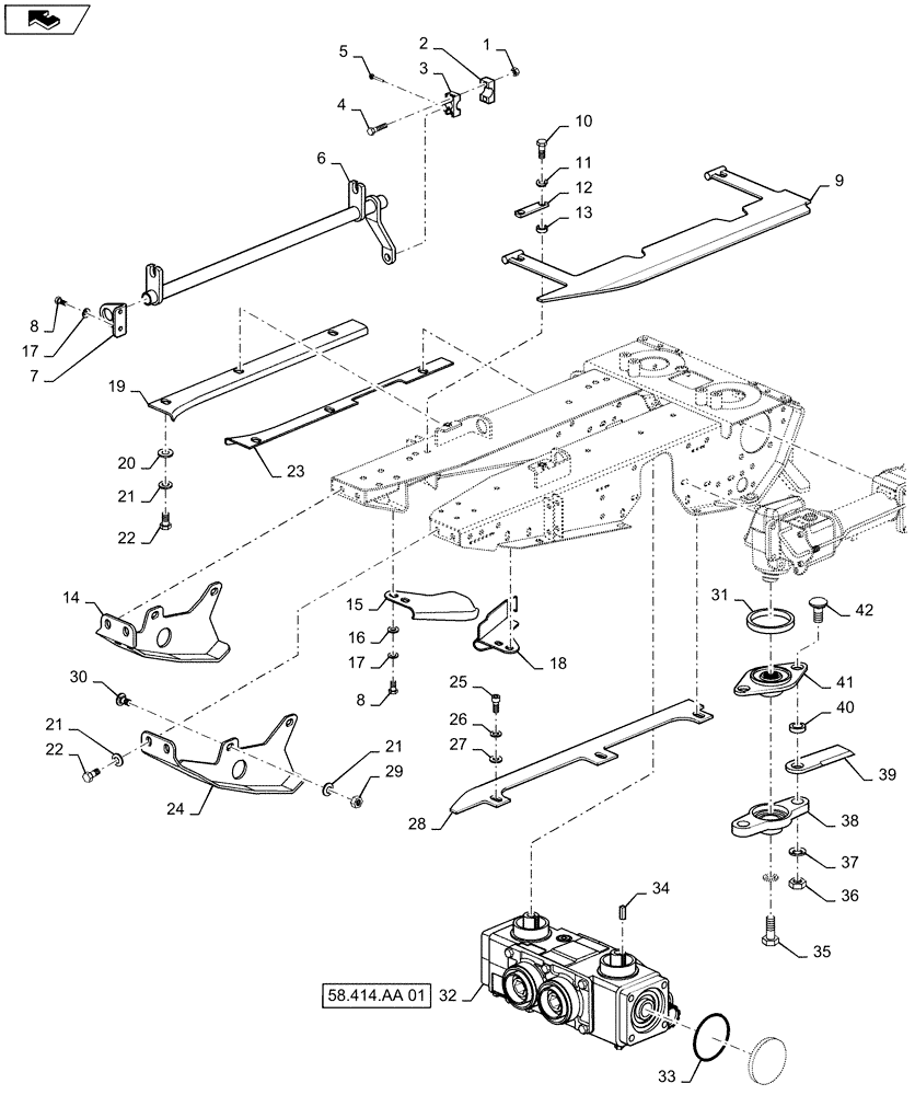 Схема запчастей Case IH 4408-30 - (58.230.AI[05]) - ROW UNIT, WITH CHOPPER (58) - ATTACHMENTS/HEADERS