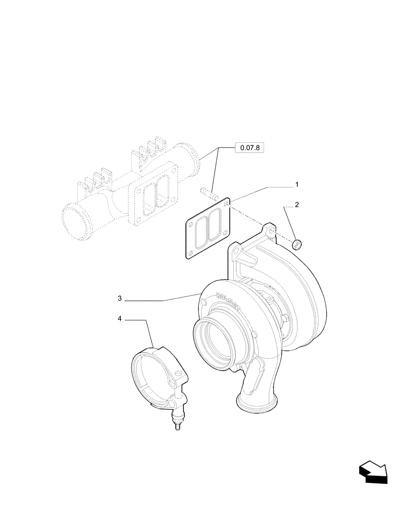 Схема запчастей Case IH F2CE9684P E033 - (0.24.0) - TURBOCHARGER 