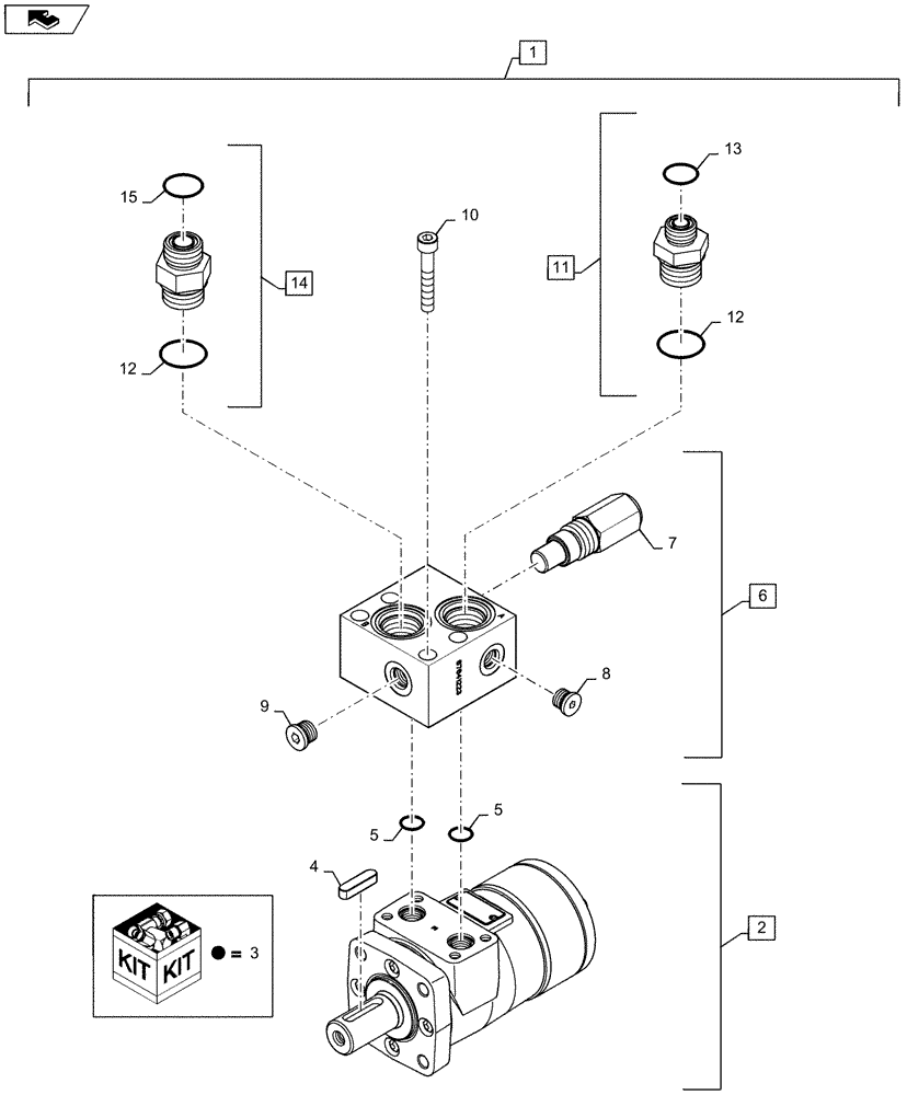 Схема запчастей Case IH 4408-30 - (35.518.AI[01]) - HYDRAULIC MOTOR, ASSY, RH (35) - HYDRAULIC SYSTEMS