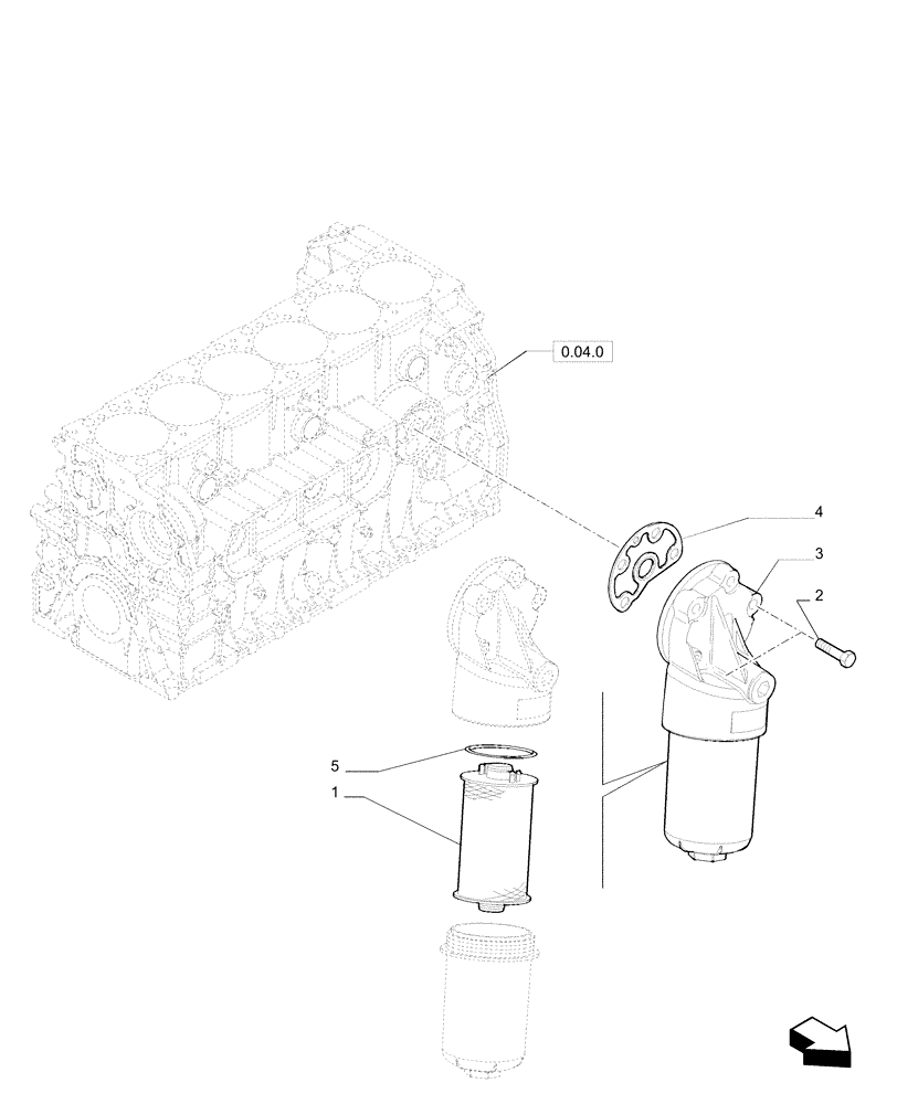 Схема запчастей Case IH F2CE9684P E033 - (0.30.2) - FILTER, ENGINE OIL 