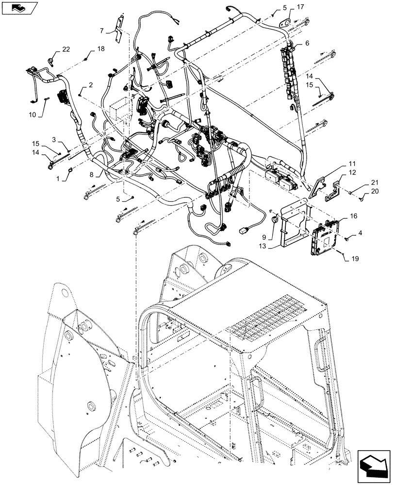 Схема запчастей Case IH SR160 - (55.101.AC[03]) - WIRE HARNESS & CONNECTOR, ELECTRONIC CONTROLS (24-AUG-2015 & PRIOR) (55) - ELECTRICAL SYSTEMS