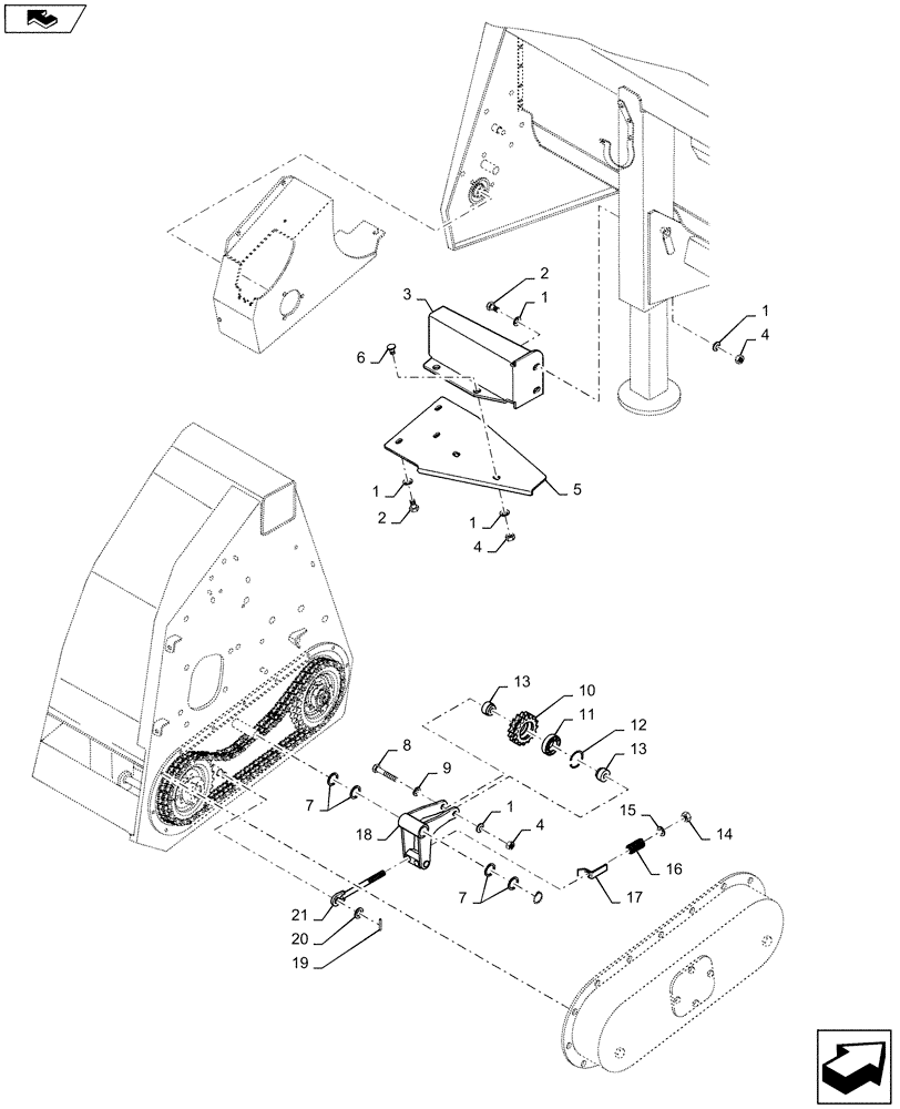 Схема запчастей Case IH 4206-30 - (58.100.AH[02]) - DRIVE, HEADER ASSY, REAR, RH (58) - ATTACHMENTS/HEADERS