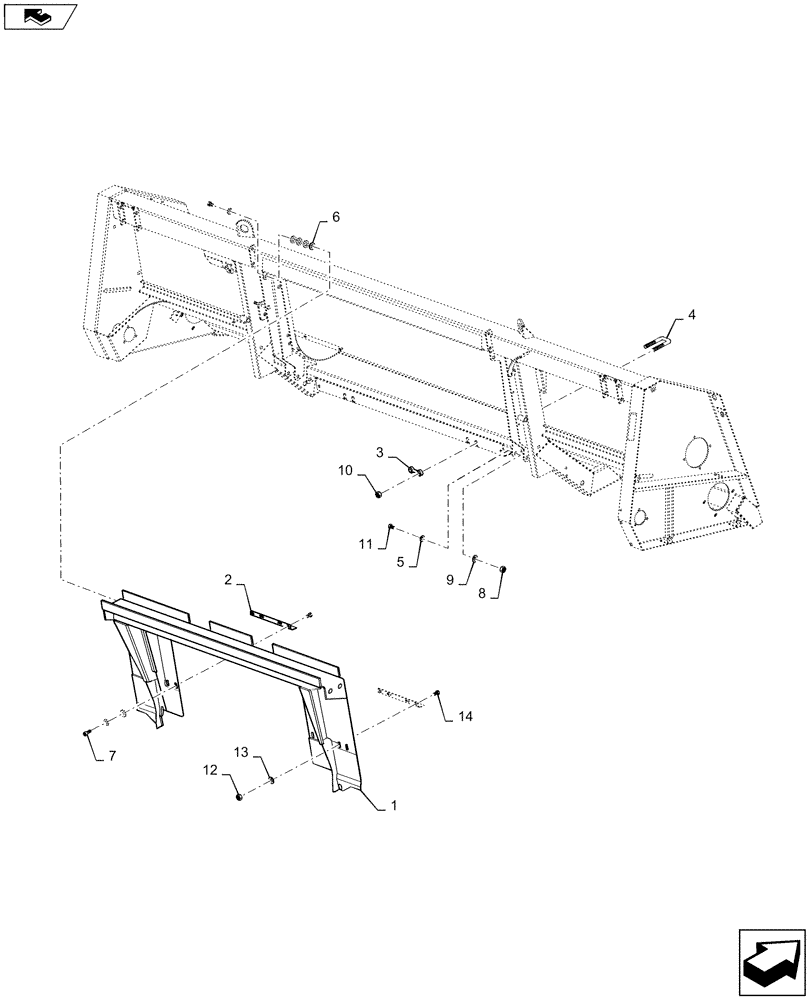 Схема запчастей Case IH 4208-30 - (58.130.AE) - FRAME, ATTACHMENT (58) - ATTACHMENTS/HEADERS