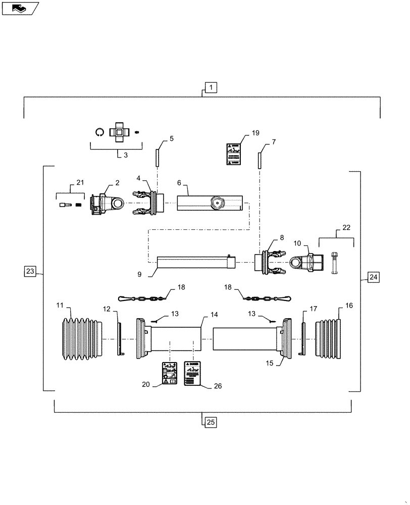 Схема запчастей Case IH 4208-30 - (58.100.AG[02]) - PTO ASSY, RH (58) - ATTACHMENTS/HEADERS