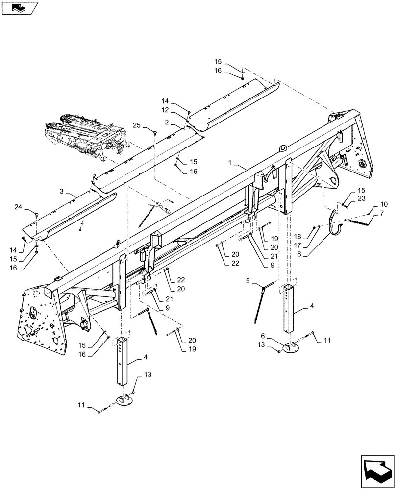 Схема запчастей Case IH 4208-30 - (58.130.AJ) - FRAME, 4200 (58) - ATTACHMENTS/HEADERS