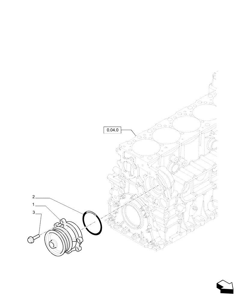 Схема запчастей Case IH F2CE9684P E033 - (0.32.0) - WATER PUMP 