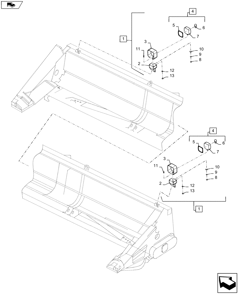 Схема запчастей Case IH 4408-30 - (55.510.BP[02]) - SAFETY LIGHT ASSY (55) - ELECTRICAL SYSTEMS