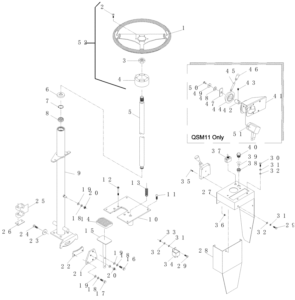 Схема запчастей Case IH A7000 - (A11.06[01]) - Steering Control Pedestal {7000} (10) - CAB & AIR CONDITIONING