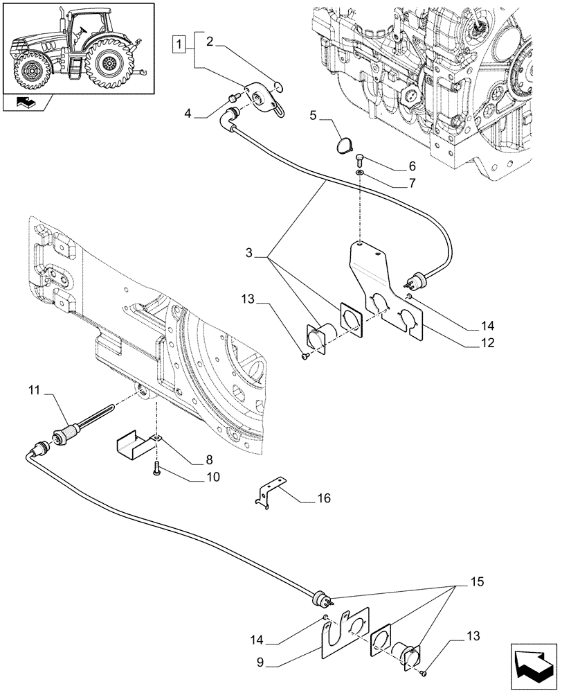 Схема запчастей Case IH PUMA 125 - (1.75.0/02[01A]) - (110V) ENGINE BLOCK AND TRANSMISSION OIL HEATERS - D7114 (VAR.330205) (06) - ELECTRICAL SYSTEMS