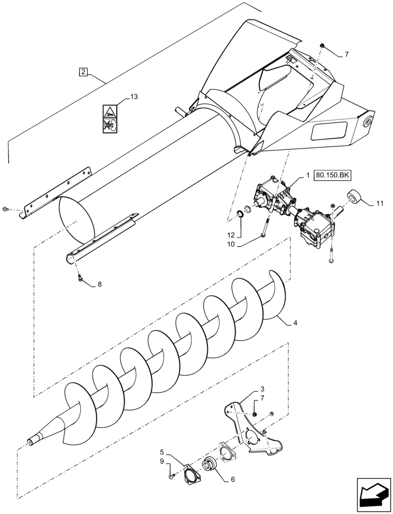 Схема запчастей Case IH 7230 - (80.101.BK) - BUBBLE-UP TUBE (80) - CROP STORAGE/UNLOADING