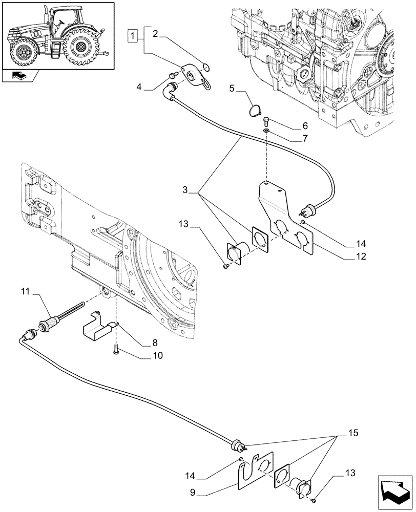 Схема запчастей Case IH MAXXUM 110 - (1.75.0/02[01A]) - (110V) ENGINE BLOCK AND TRANSMISSION OIL HEATERS - D7114 (VAR.330205) (06) - ELECTRICAL SYSTEMS