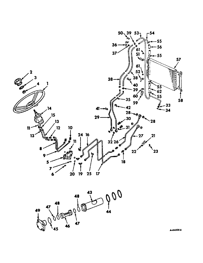 Схема запчастей Case IH 2856 - (J-03) - STEERING MECHANISM, POWER STEERING, FARMALL TRACTORS Steering Mechanism