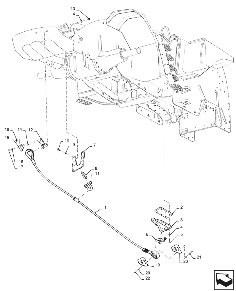 Схема запчастей Case IH QUADTRAC 580 - (37.100.AF[01]) - TOW CABLE, W/ FRONT BALLAST (37) - HITCHES, DRAWBARS & IMPLEMENT COUPLINGS