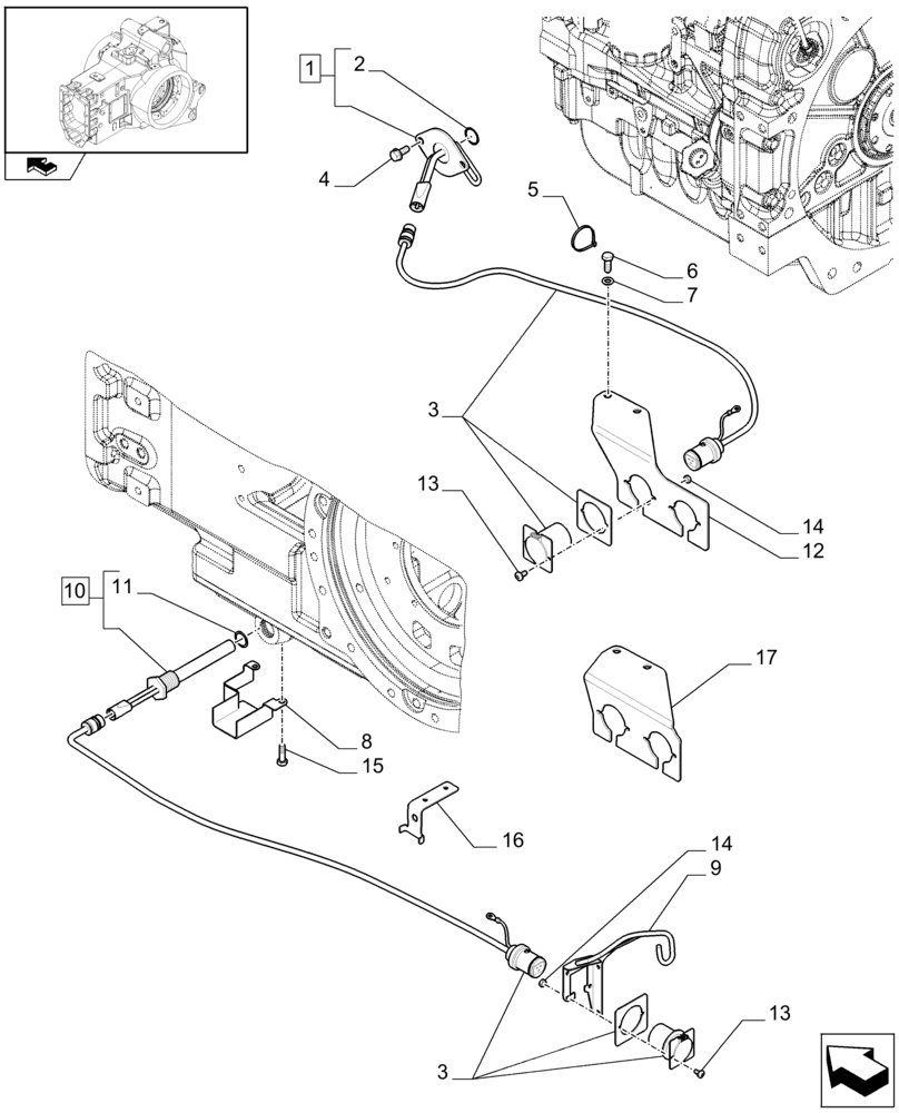 Схема запчастей Case IH PUMA 210 - (1.75.0/03[01A]) - (VAR.355-382) (240V) ENGINE BLOCK AND TRANSMISSION OIL HEATERS - D7339 (06) - ELECTRICAL SYSTEMS