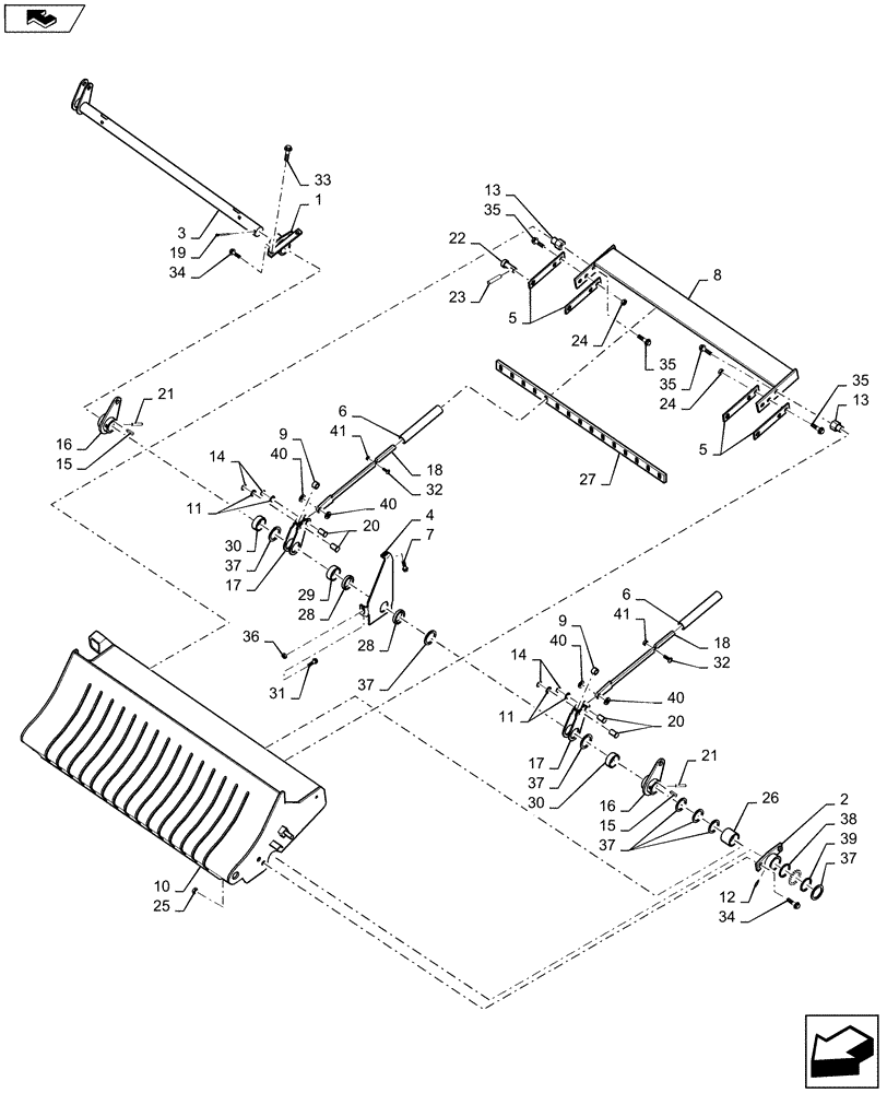 Схема запчастей Case IH RB465 - (60.260.CC[03]) - ROTOR CUTTER, DROP FLOOR (60) - PRODUCT FEEDING