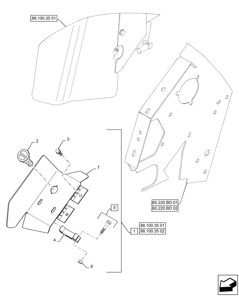 Схема запчастей Case IH RB465 - (88.100.35[03]) - DIA KIT, REVERSER SHIELD (88) - ACCESSORIES