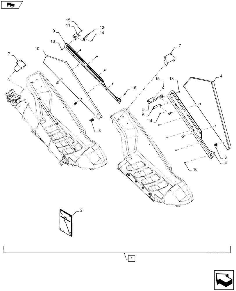 Схема запчастей Case IH 4408-38 - (88.058.05[01]) - DIA, KIT, TALL CORN ATTACHMENT, FIXED (88) - ACCESSORIES