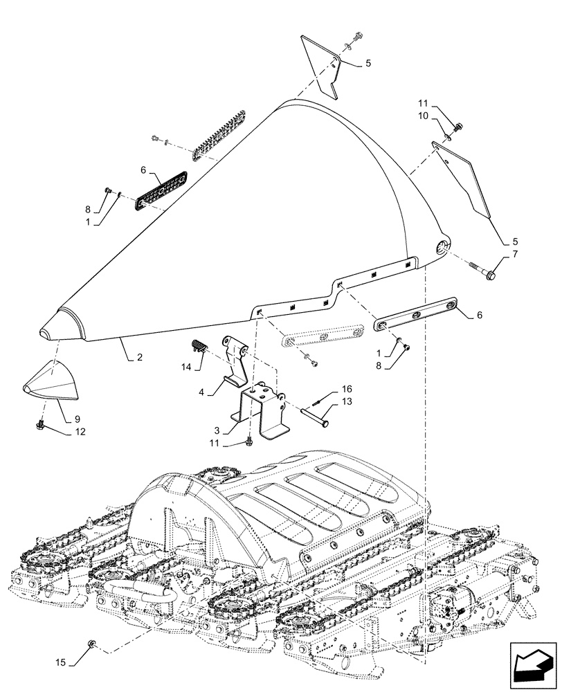 Схема запчастей Case IH 4406-36 - (58.130.BC[03]) - DIVIDER, ASSY, INNER (58) - ATTACHMENTS/HEADERS