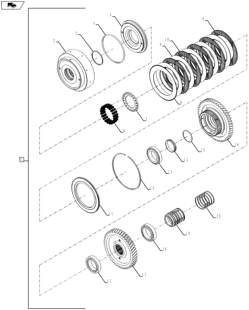 Схема запчастей Case IH STEIGER 335 - (06-47) - POWER SHIFT TRANSMISSION - INPUT SHAFT ASSEMBLY (06) - POWER TRAIN