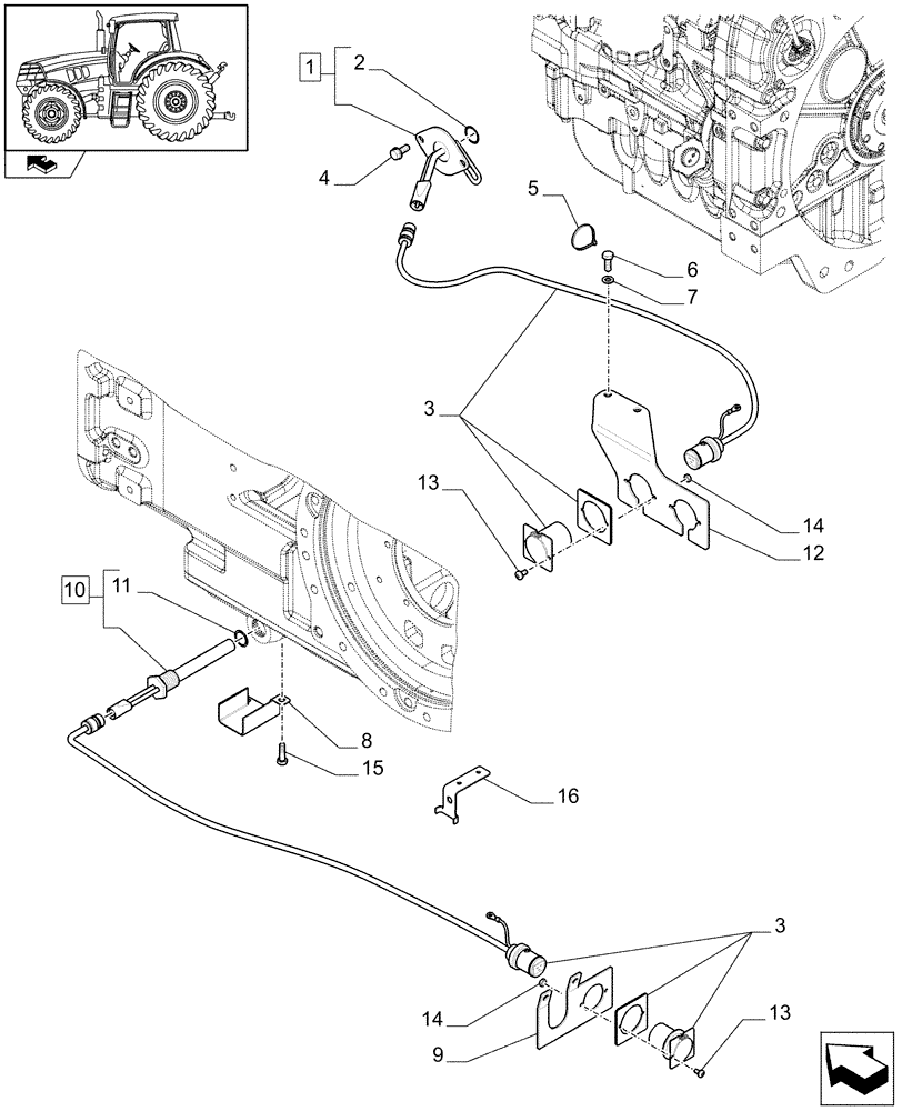 Схема запчастей Case IH PUMA 140 - (1.75.0/03[01A]) - (220V) ENGINE BLOCK AND TRANSMISSION OIL HEATERS - D7114 (VAR.330206) (06) - ELECTRICAL SYSTEMS