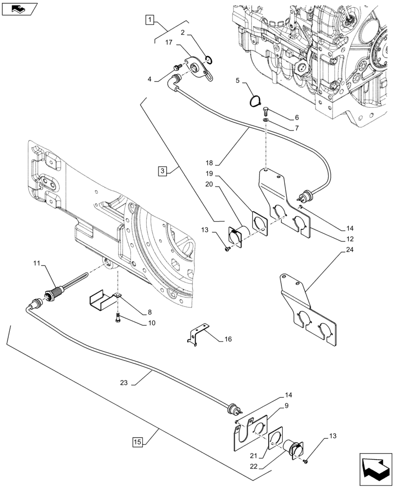 Схема запчастей Case IH PUMA 160 - (10.254.06[01A]) - VAR - 330205 - ENGINE BLOCK AND TRANSMISSION OIL HEATERS - 110V - D7339 (10) - ENGINE