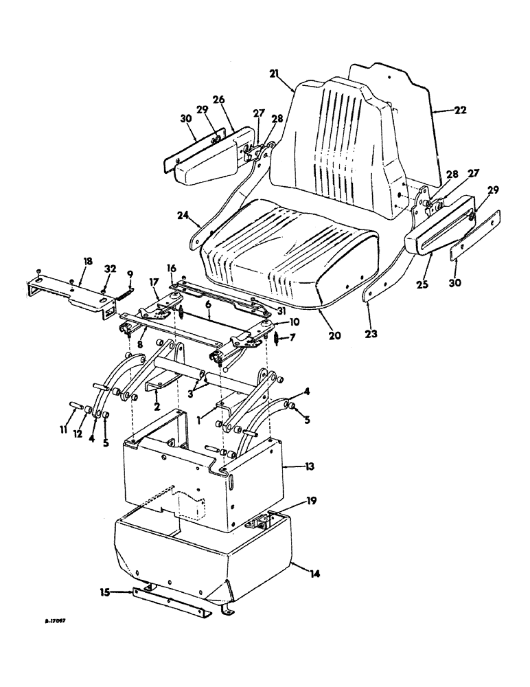 Схема запчастей Case IH 21456 - (13-12) - SUPERSTRUCTURE, HYDRAULIC SEAT ATTACHMENT (05) - SUPERSTRUCTURE