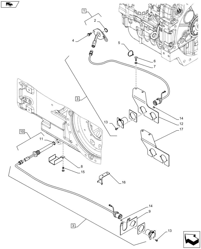 Схема запчастей Case IH PUMA 160 - (10.254.07[01A]) - ENGINE BLOCK AND TRANSMISSION OIL HEATERS - 220V - D7339 (VAR.330206) (10) - ENGINE