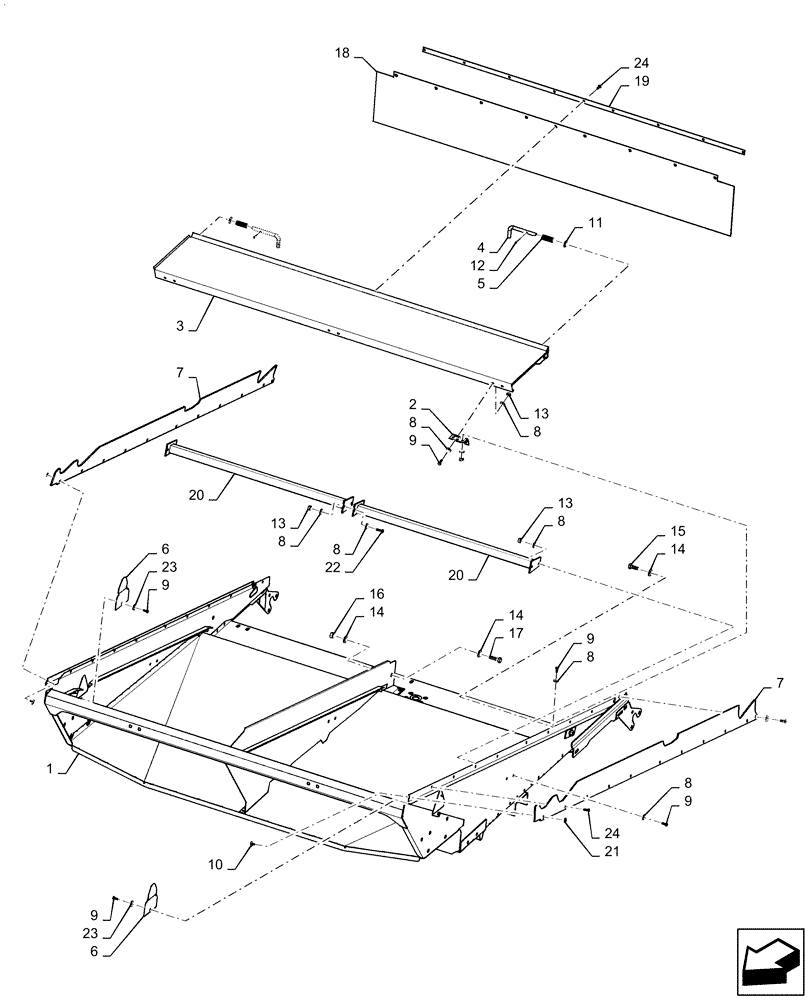 Схема запчастей Case IH 9240 - (74.118.AA) - SHAKER SHOE HOUSING, LOWER (74) - CLEANING