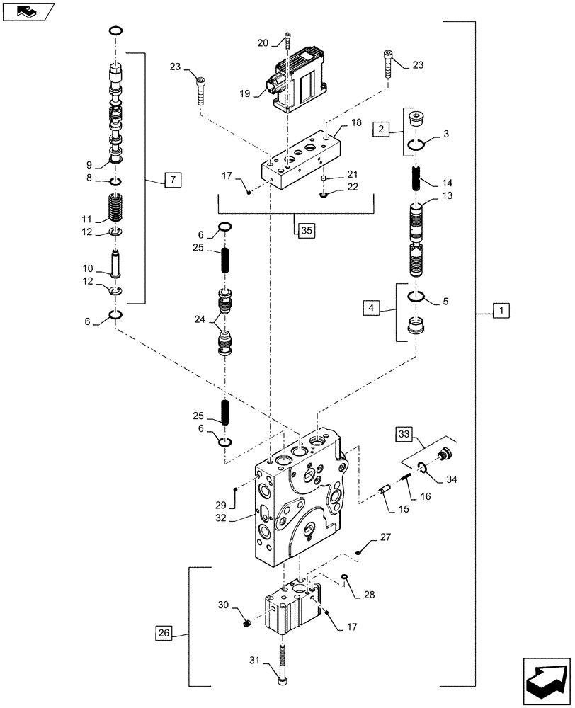 Схема запчастей Case IH MAGNUM 315 - (35.204.BE[04]) - REMOTE CONTROL VALVE, BSN ZDRD02583 (35) - HYDRAULIC SYSTEMS