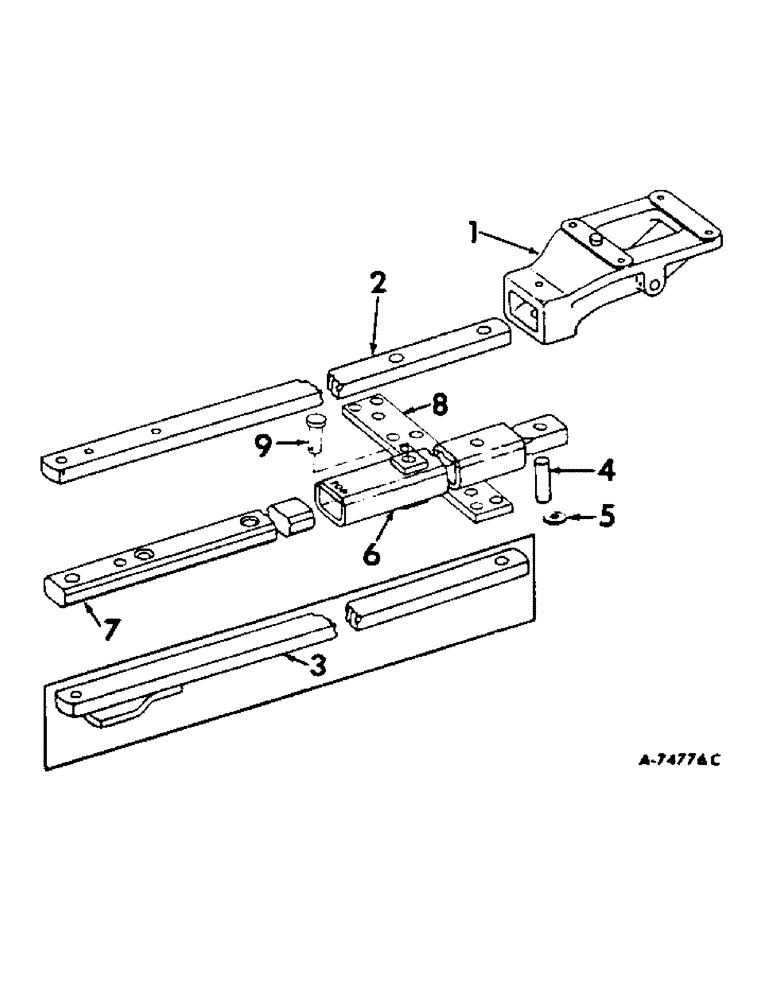 Схема запчастей Case IH 2706 - (K-04) - DRAWBARS AND HITCHES, SWINGING DRAWBAR, TRACTORS WITH TWO OR THREE POINT HITCH Drawbars & Hitches