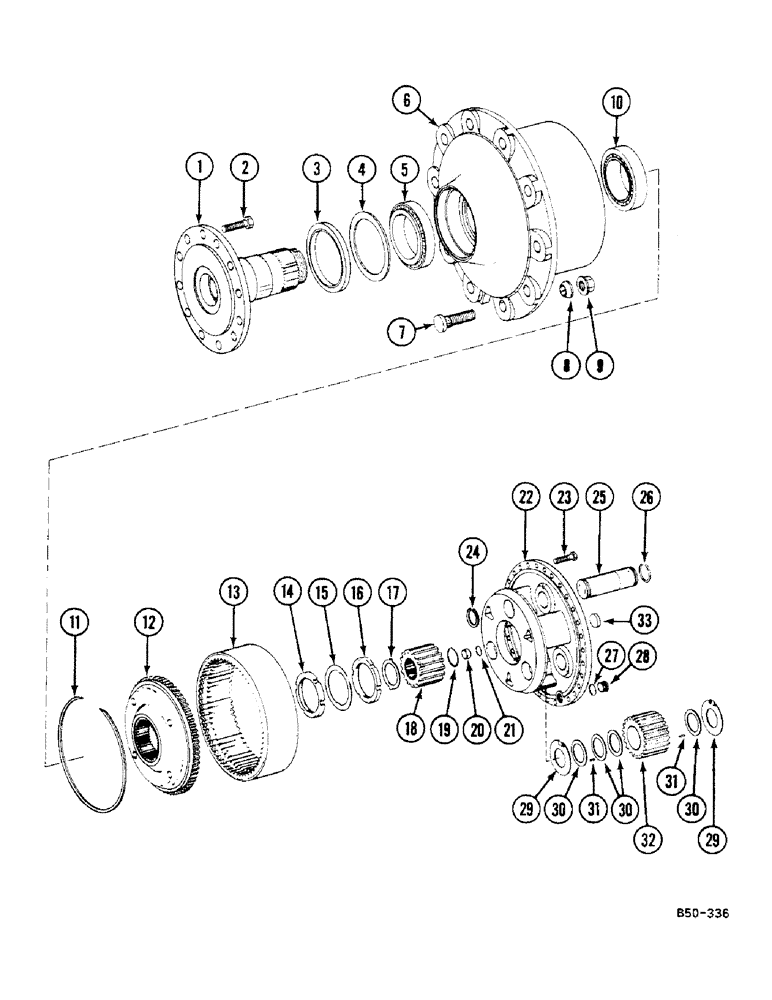 Схема запчастей Case IH 685 - (6-454) - HUB CARRIER PLANETARY DRIVE - 4 WHEEL DRIVE, 685 : -13595, 885 : -3401 FOR AXEL "ZF" (06) - POWER TRAIN