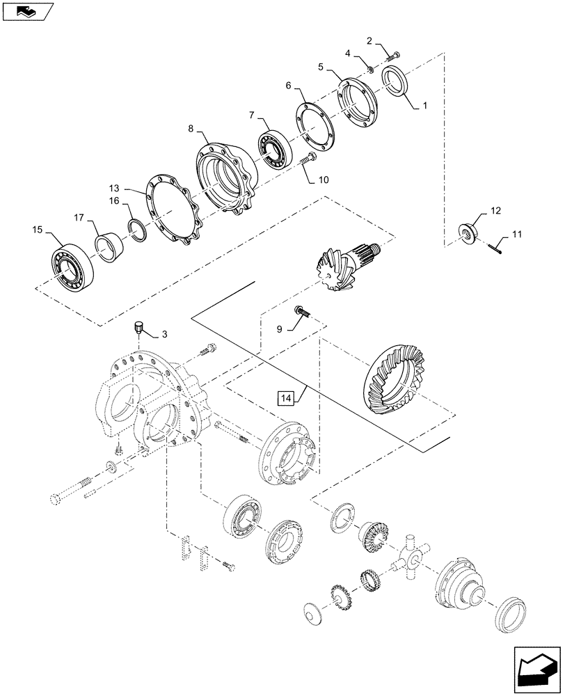 Схема запчастей Case IH 9250 - (6-099A) - DIFFERENTIAL, WITHOUT LIMITED SLIP DIFFERENTIAL, RIGID PLANETARY AXLES, P.I.N. JEE0032778 AND AFTER (06) - POWER TRAIN