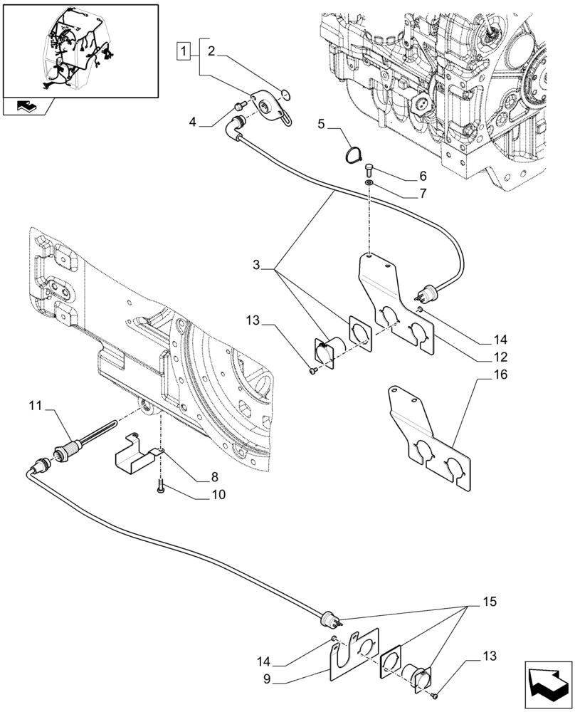 Схема запчастей Case IH MAXXUM 110 - (1.91.4/11[01B]) - ENGINE BLOCK AND TRANSMISSION HEATER, 110 V - D7339 (VAR.330205) (10) - OPERATORS PLATFORM/CAB