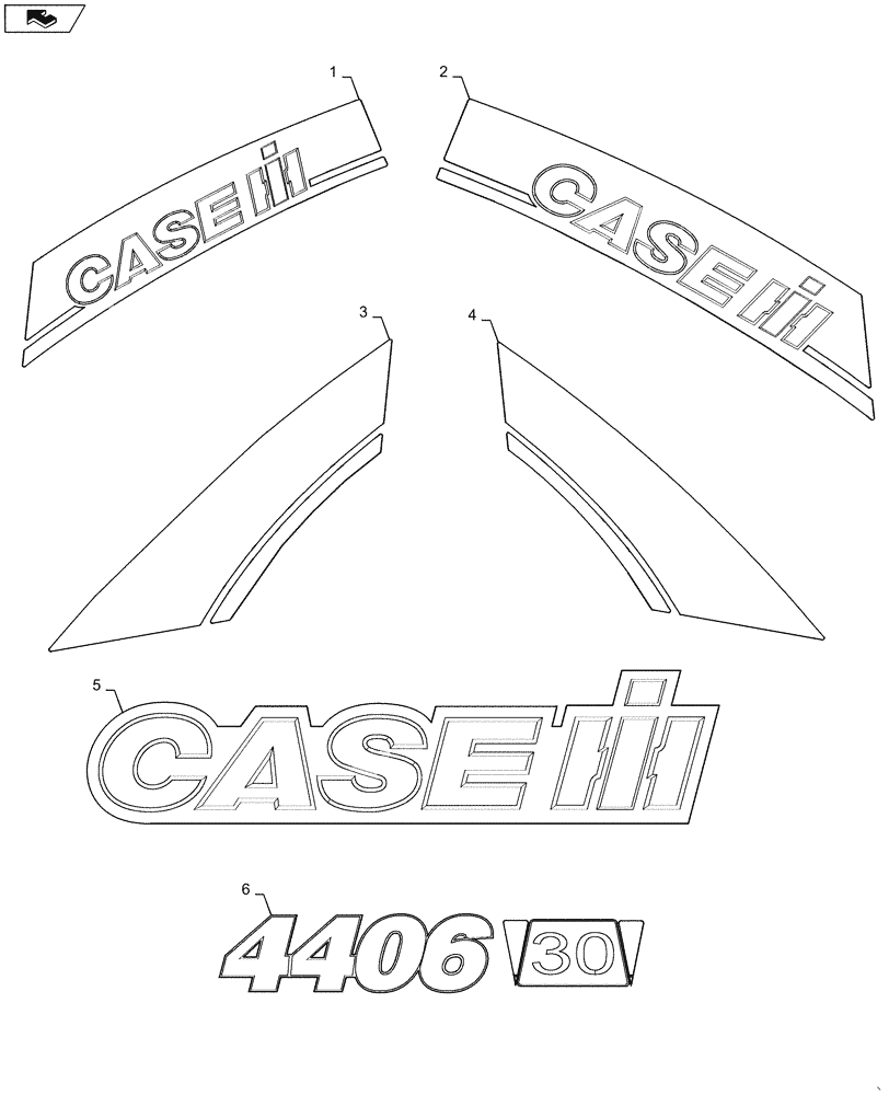 Схема запчастей Case IH 4408-30 - (90.108.AB[01]) - DECALS, COMMON & MODEL (90) - PLATFORM, CAB, BODYWORK AND DECALS