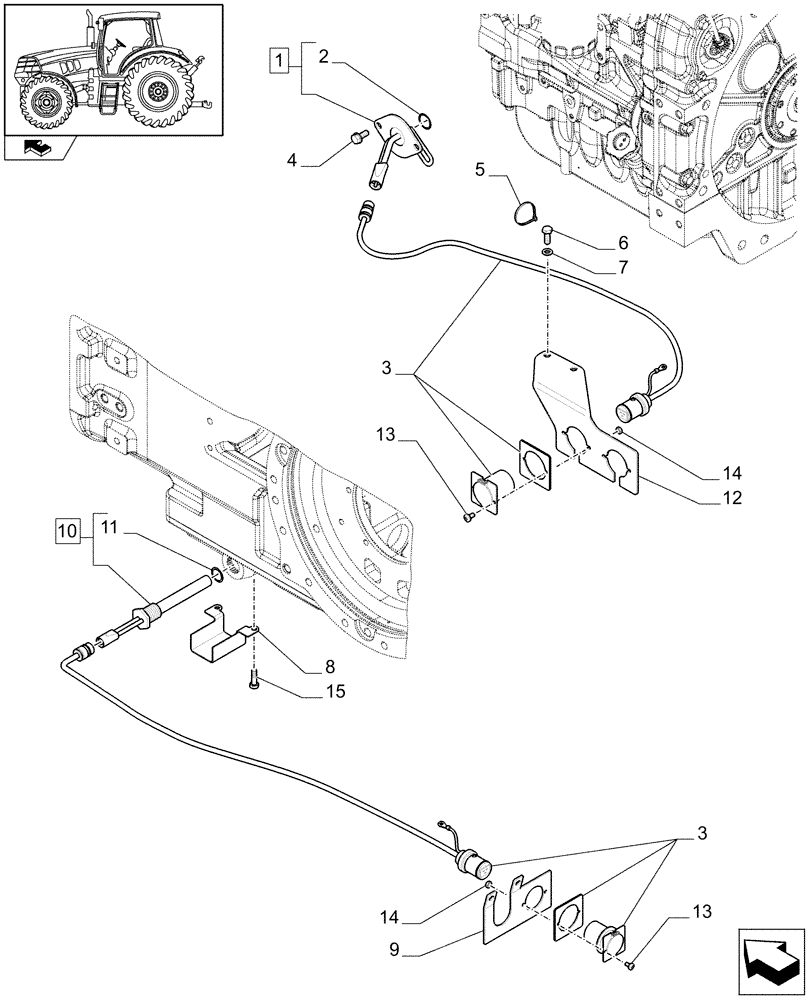 Схема запчастей Case IH MAXXUM 140 - (1.75.0/03[01A]) - (220V) ENGINE BLOCK AND TRANSMISSION OIL HEATERS - D7114 (VAR.330206) (06) - ELECTRICAL SYSTEMS