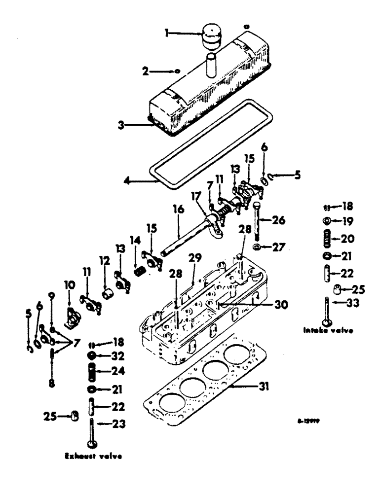 Схема запчастей Case IH C-123 - (B-21) - CYLINDER HEAD, VALVE COVER, VALVES AND VALVE LEVERS 