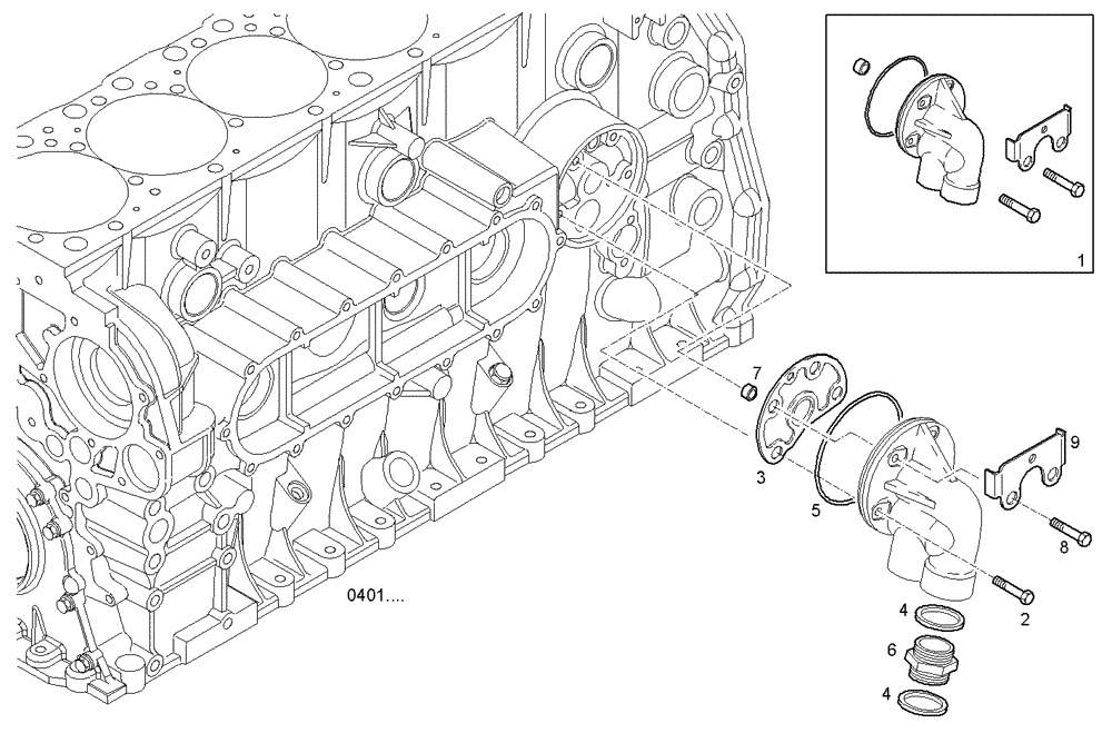 Схема запчастей Case IH F2CE9684M E006 - (3022.005) - HOUSING OIL 