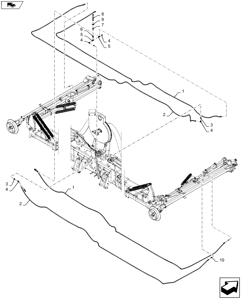 Схема запчастей Case IH 1235 - (35.911.AP[02]) - MARKER HYDRAULIC LINES FOR 12 ROW 36",38"40", AND 16 ROW 30" (35) - HYDRAULIC SYSTEMS